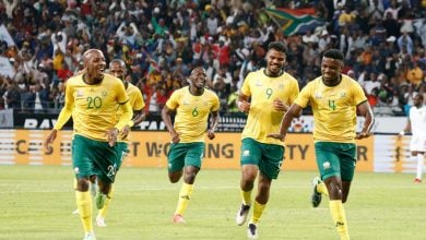 Bafana Bafana players celebrating