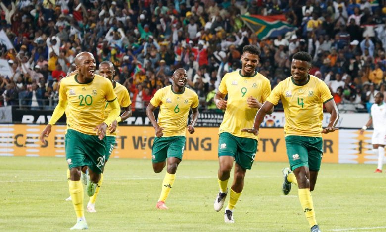 Bafana Bafana players celebrating