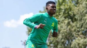 Bathusi Aubaas during Mamelodi Sundowns training
