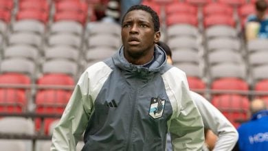 Minnesota United striker Bongokuhle Hlongwane during warm-ups