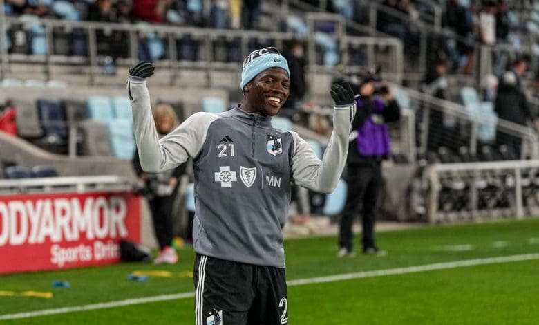 Bongokuhle Hlongwane during Minnesota United warm up session