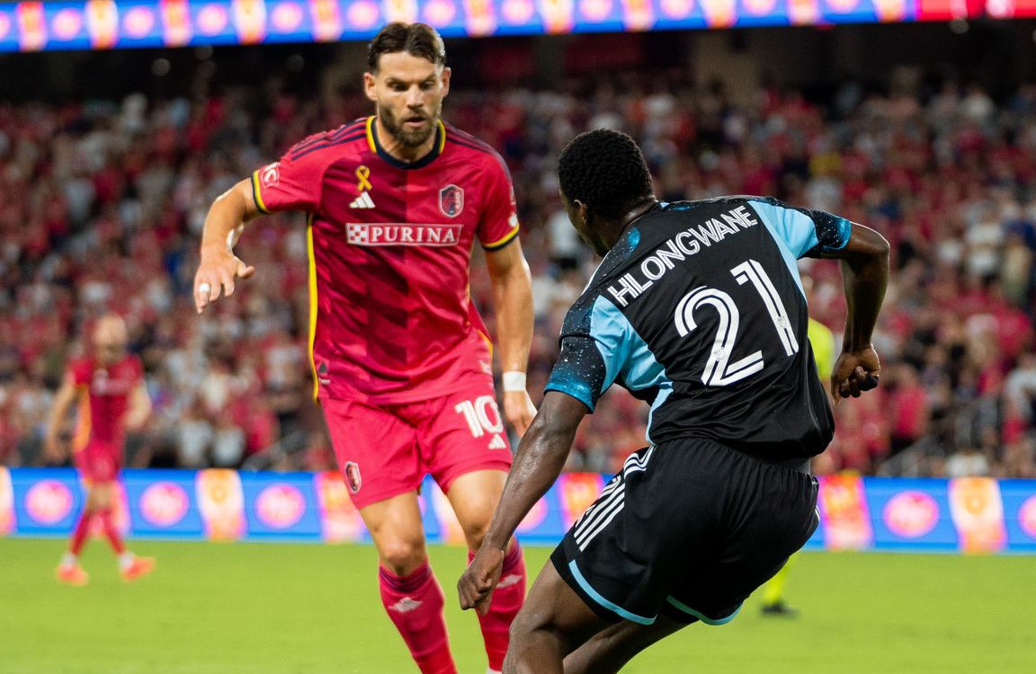 Bongokuhle Hlongwane in action for Minnesota United in the MLS