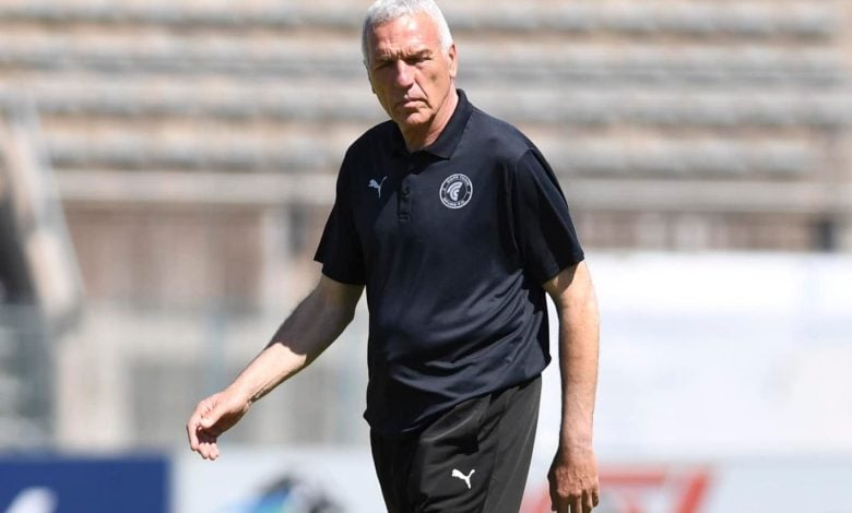 Ernst Middendorp, coach of Cape Town Spurs during a Motsepe Foundation Championship game