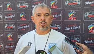 Clinton Larsen talking to the Media