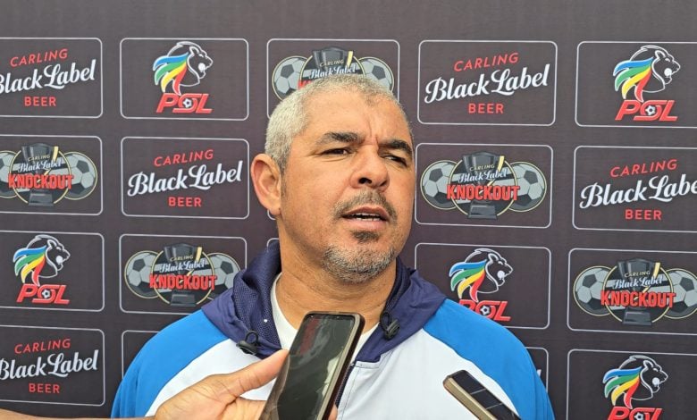 Clinton Larsen addressing the media in Polokwane