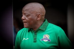 Dan Malesela looking aside before a Cup match