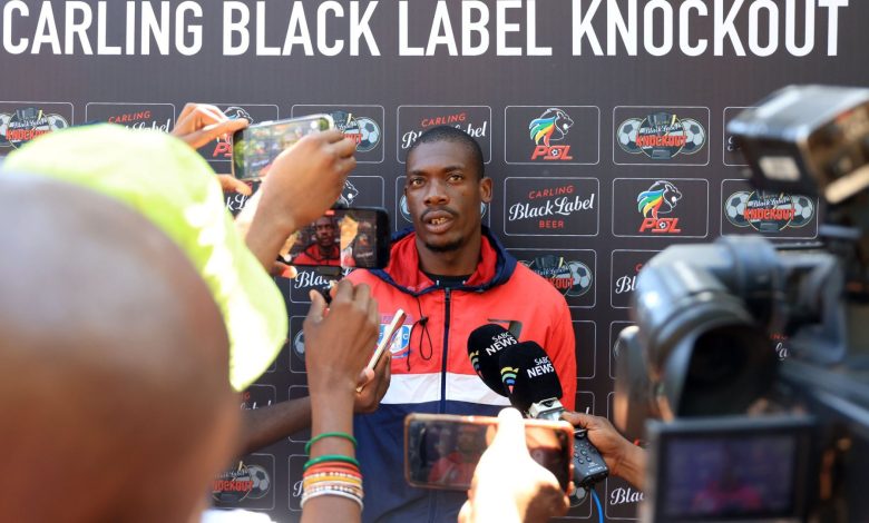 Magesi FC goalkeeper and captain Elvis Chipezeze during a Carling Knockout Cup press conference