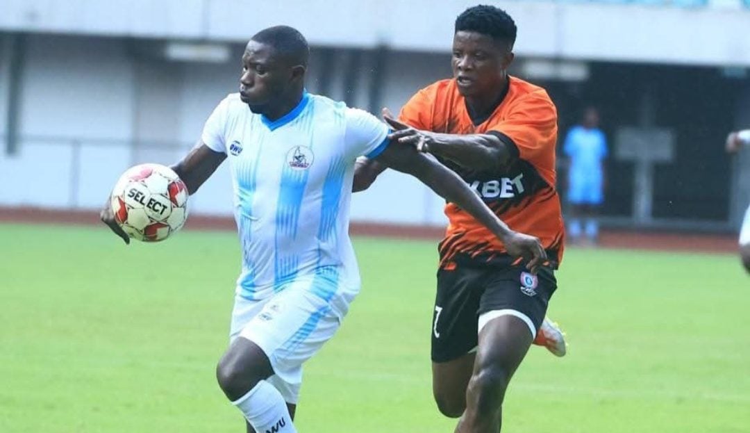 Enyinnaya Kazie Godswill in action for Rivers United