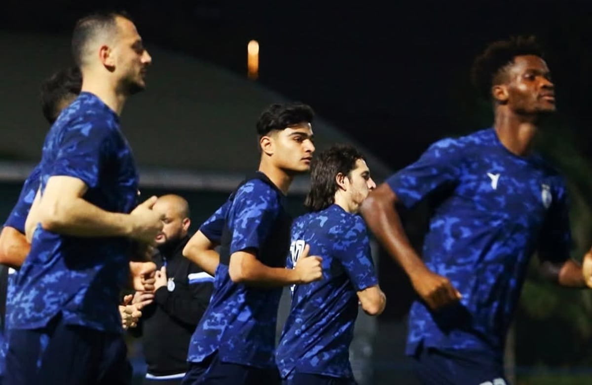 Esteghlal FC players training for the AFC Champions League