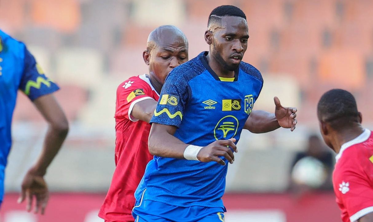 Cape Town City FC's Fortune Makaringe in action against Sekhukhune United