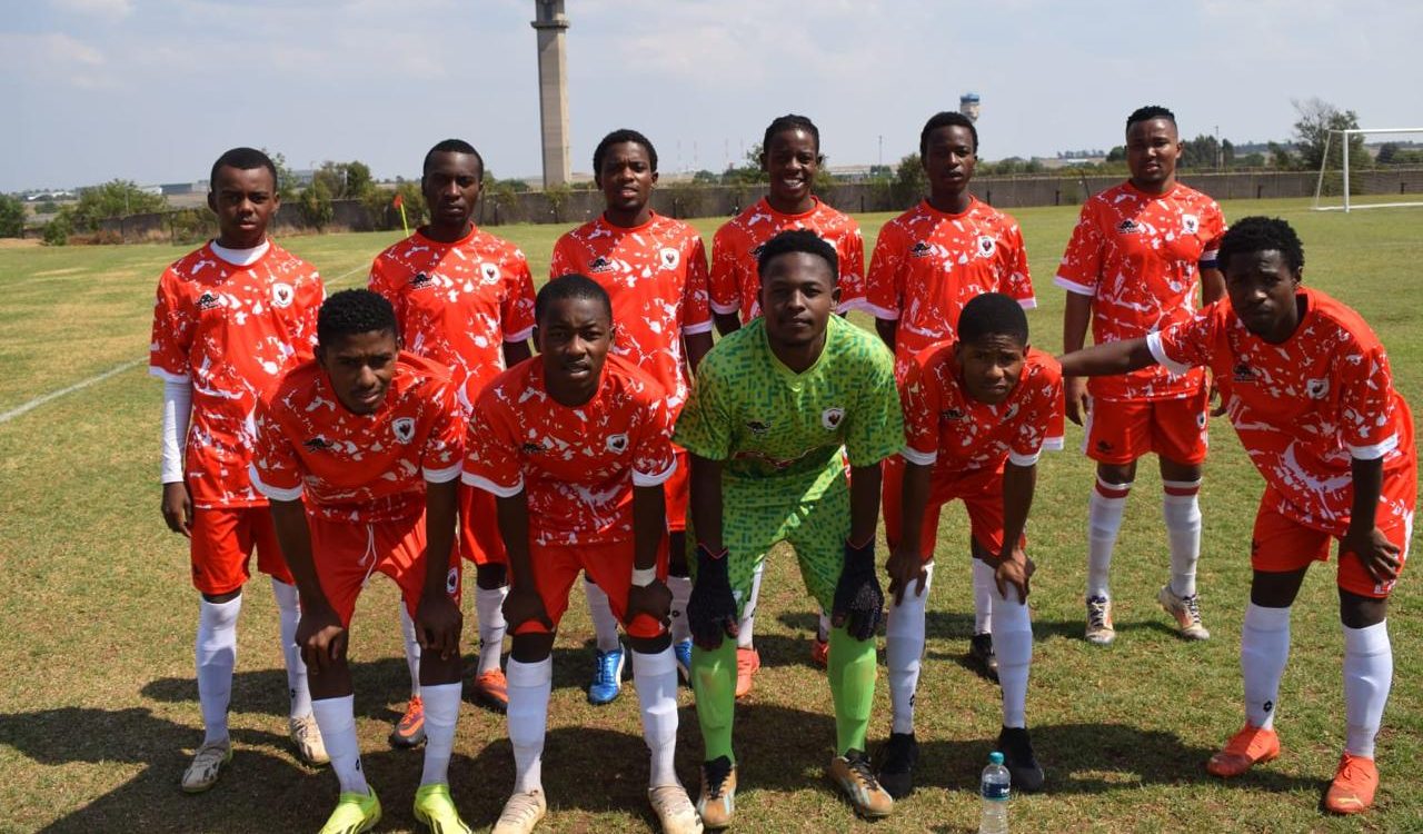 Germiston Ashfire United FC players before a game 