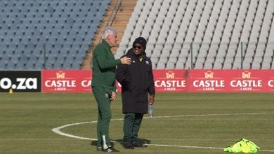 Hugo Broos at Bafana Bafana training