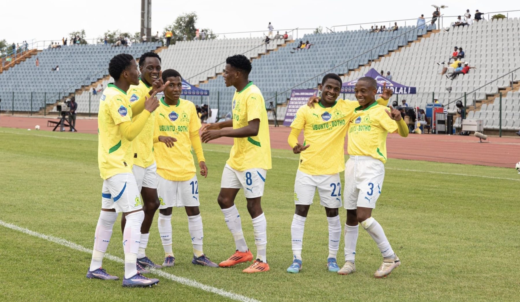 Mamelodi Sundowns celebrating a goal during the DDC match