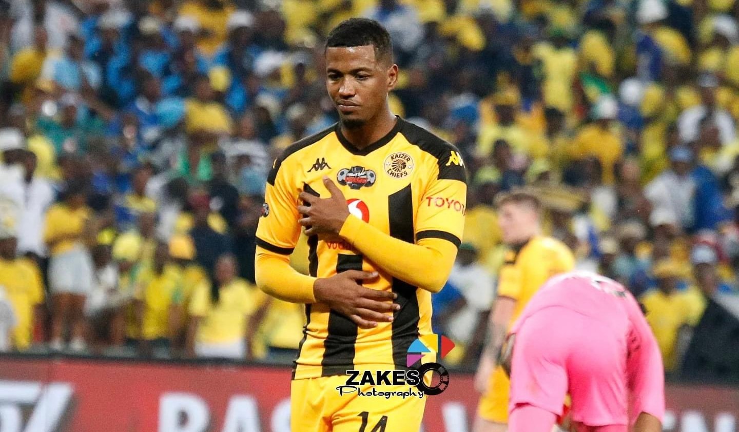 Kaizer Chiefs defender Rushwin Dortley in a match against Mamelodi Sundowns 