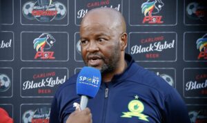 Mamelodi Sundowns Manqoba Mngqithi during an interview with SABC Sport
