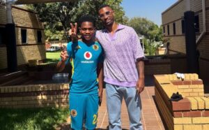 Inacio Miguel and Mfundo Vilakazi at the Kaizer Chiefs Village
