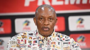 PSL chairman Dr. Irvin Khoza speaking during the press conference