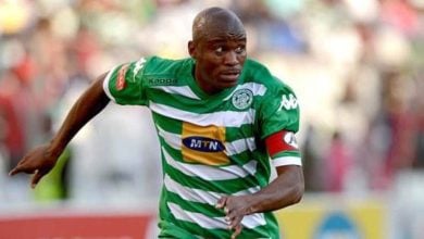 Joel Mogorosi in action as captain of Bloemfontein Celtic