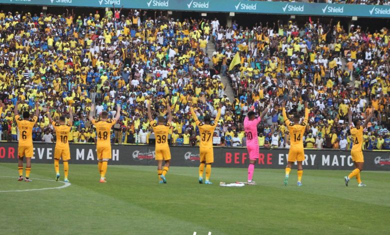 Kaizer Chiefs players greeting their fans at FNB Stadium