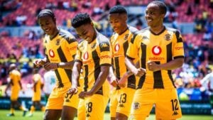 Kaizer Chiefs players celebrating a goal in the Home of Legends Cup