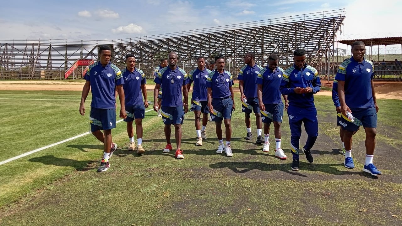 Kruger United FC players during pitch inspection