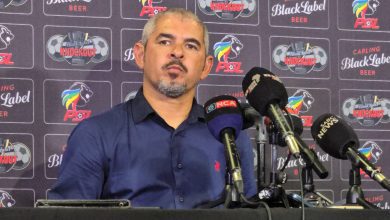 Magesi FC coach Clinton Larsen during a media briefing