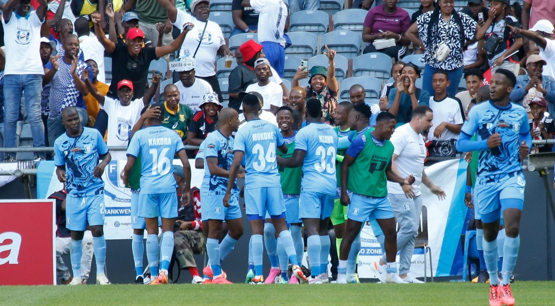 Magesi FC coach Clinton Larsen has likened meeting Mamelodi Sundowns in the Carling Knockout Final to taking on Bafana Bafana.