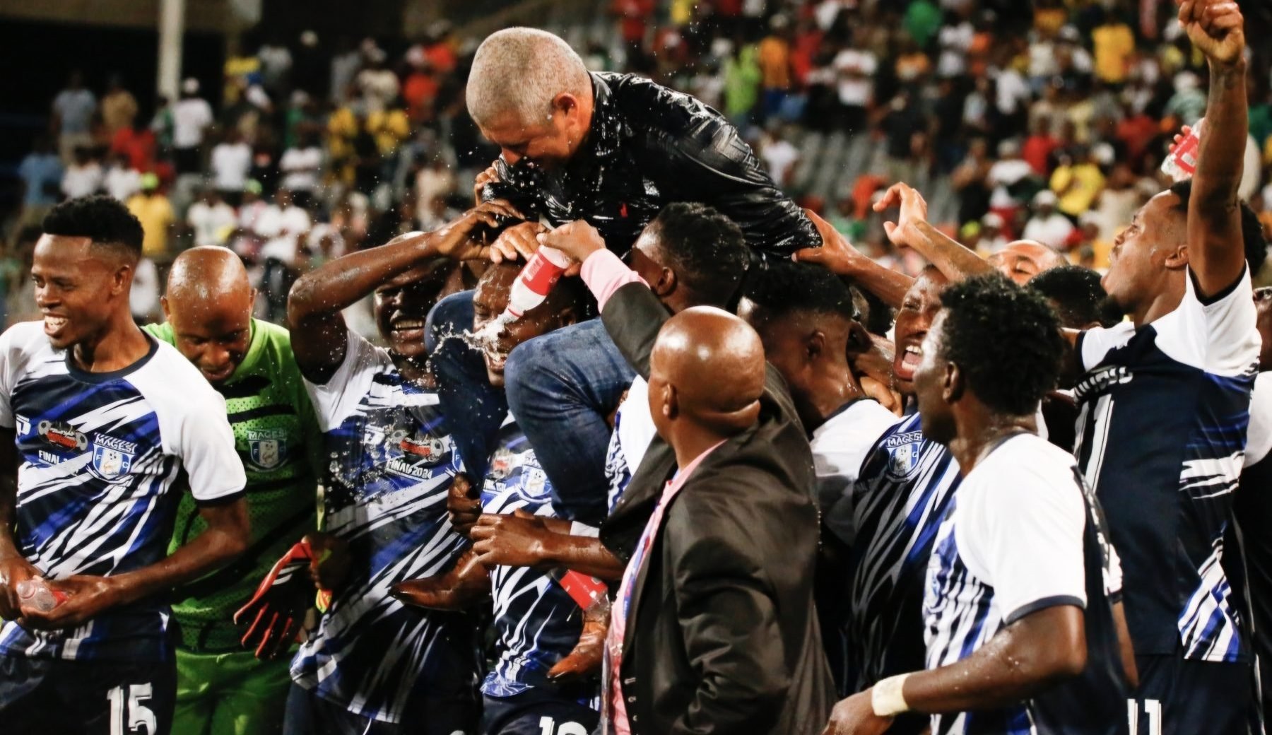 Carling Knockout winning coach Clinton Larsen has explained why he could not celebrate his side's winning goal against Mamelodi Sundowns on Saturday.