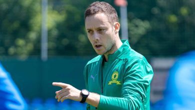 Mamelodi Sundowns assistant coach Romain Folz giving instructions during training