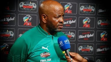 Mamelodi Sundowns coach Manqoba Mngqithi in the Carling Knockout Cup final