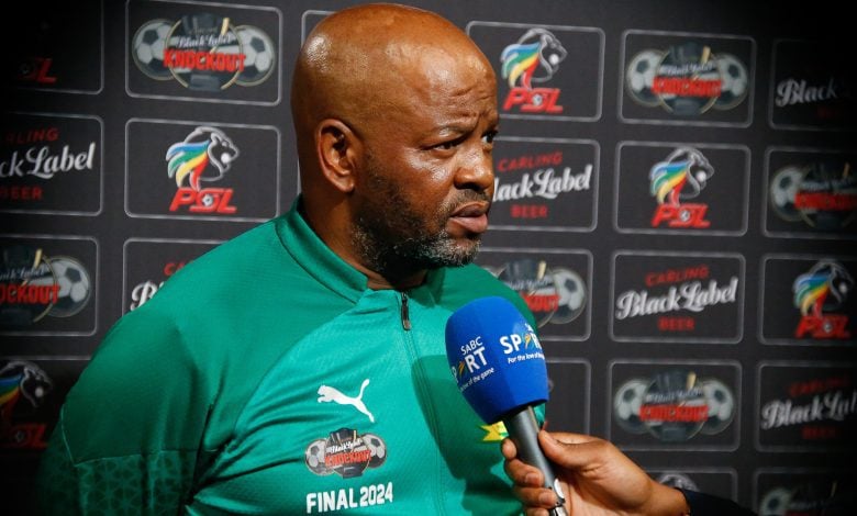 Mamelodi Sundowns coach Manqoba Mngqithi in the Carling Knockout Cup final