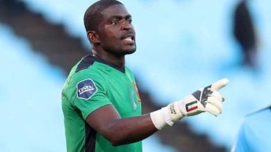 Polokwane City FC goalkeeper Manuel Sapunga during a PSL match.