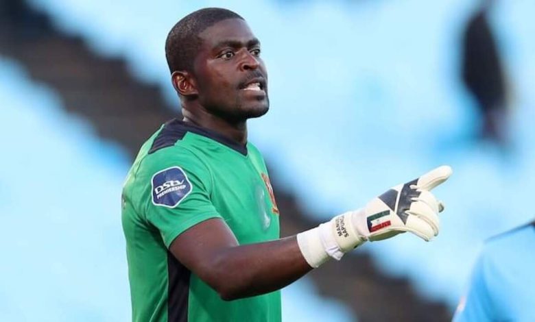 Polokwane City FC goalkeeper Manuel Sapunga during a PSL match.