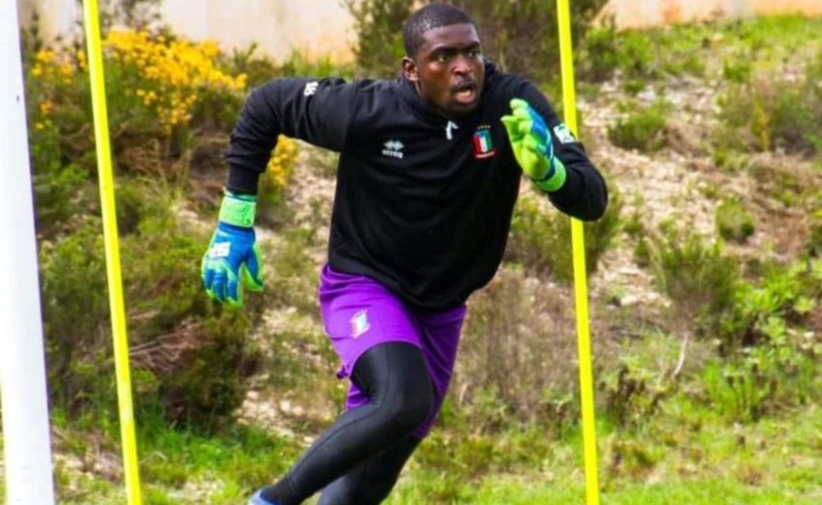 Polokwane City FC goalkeeper Manuel Sapunga during a Equatorial Guinea training