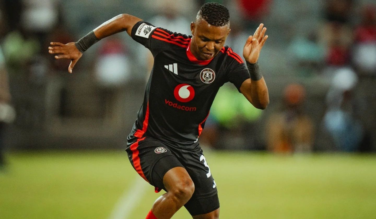 Mohau Nkota in action for Orlando Pirates