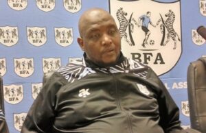 Morena Ramoreboli at Botswana National Team press conference