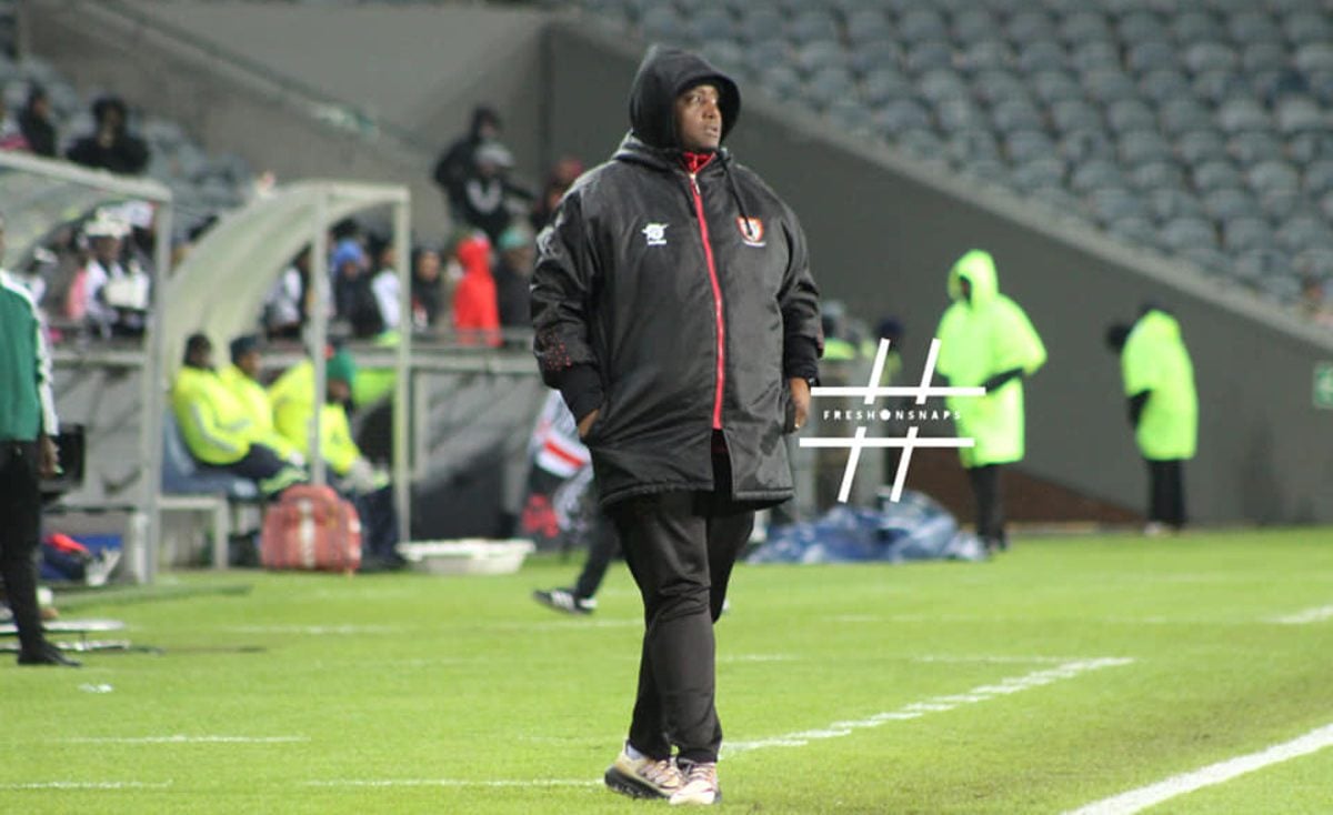 Morena Ramoreboli on the touchline at Orlando Stadium