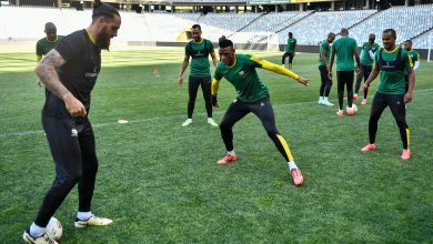 Mamelodi Sundowns defender Mothobi Mvala at Bafana Bafana