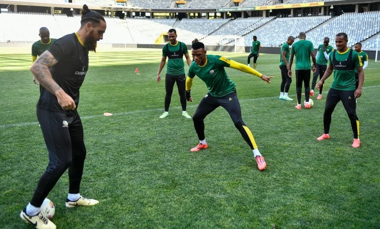 Mamelodi Sundowns defender Mothobi Mvala at Bafana Bafana