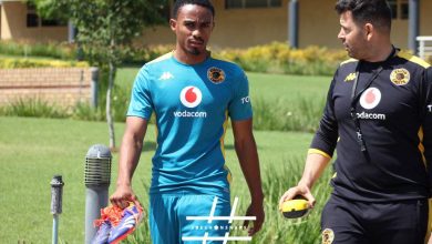 Njabulo Blom of Kaizer Chiefs before a training session at Naturena