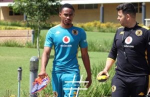 Njabulo Blom of Kaizer Chiefs before a training session at Naturena