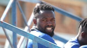 Mwape Musonda smiling during a Black Leopards training