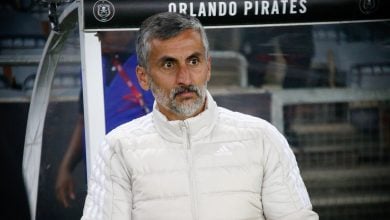 Jose Riveiro on the touch line for Orlando Pirates