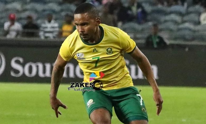 Polokwane City FC Oswin Appollis winger in action for Bafana Bafana