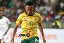 Relebohile Mofokeng during a Bafana Bafana game