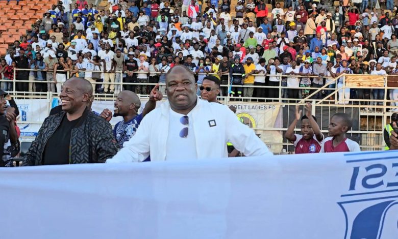 Solly Makhubela at Old Peter Mokaba Stadium after promotion