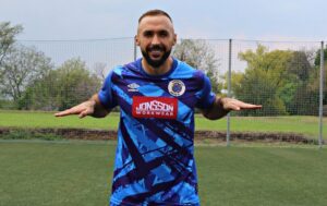 SuperSport United striker Samir Nurković posing for a picture
