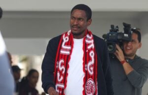 Wydad Casablanca's Rulani Mokwena walking before a game