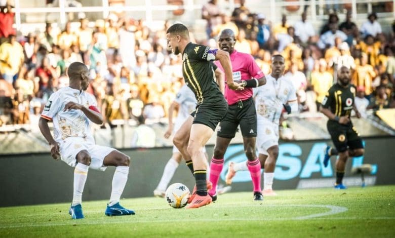 Kaizer Chiefs midfielder Yusuf Maart on the ball against Royal AM