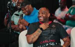 Benni McCarthy at an event laughing